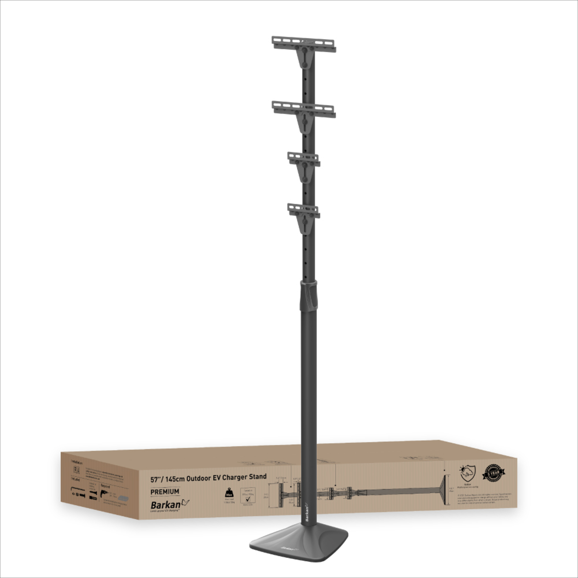 Barkan 57" Outdoor EV Charger Pedestal - EVF14NT